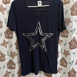 Vintage PINK Victoria's Secret NFL Cowboys Sequin Star T-shirt
